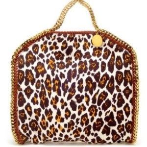 Stella Mccartney denim animal print leopard handbag bag